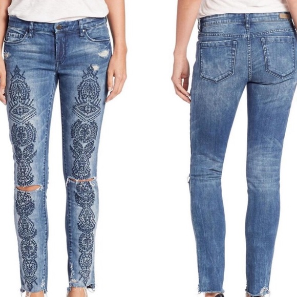 BLANK NYC Skinny Classique Embroidered Floral Jean 27 - Picture 8 of 8